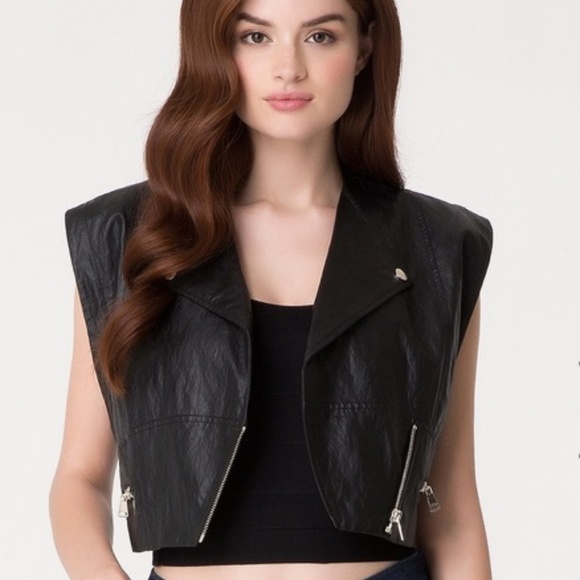 bebe Jackets & Blazers - Bebe black faux leather vest. Vegan leather XS NEW